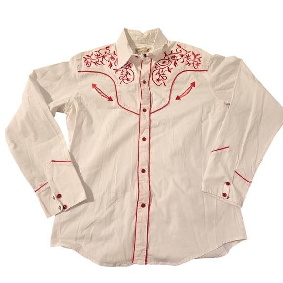 Osmar Other - Osmar Red Embroidered  Western Snap Button Long Sleeve Shirt